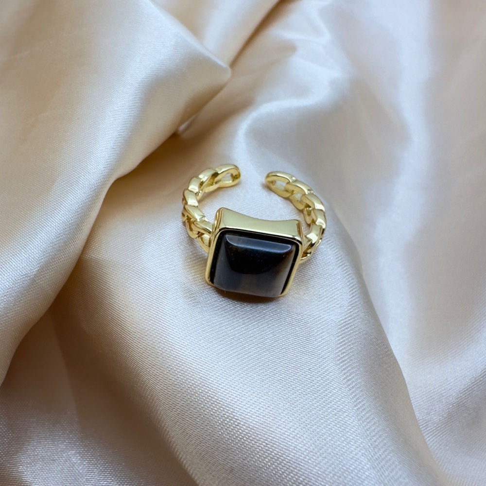 S925 with natural stone statement ring